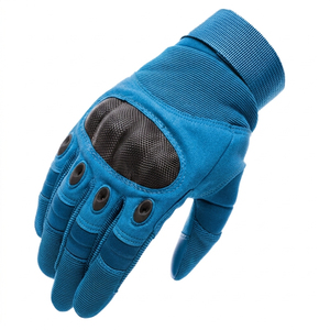Gants de moto en cuir orange, protection complète des doigts et des articulations, fermeture auto-agrippante - Product Image 4