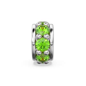 Anillo Fino de Oro Amarillo Sólido de 18K con Peridoto de 5mm en Forma de Rueda - Product Image 3