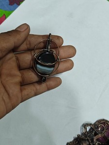 Handmade Copper Wire Wrapped Owl Pendant with Tiger Eye Stone Boho Style Jewelry Wholesale - Product Image 3