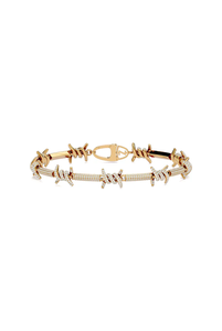 Pulsera de Aleación Chapada en Oro de 18K Estilo Punk con Diseño de Púas y Diamantes Redondos de Corte Brillante en Canal, Unisex - Product Image 3