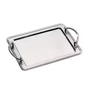 Plateau de service rectangulaire en métal avec texture martelée, finition polie, design moderne, fait main, pour plats et assiettes, idéal pour les fêtes - Product Image 4