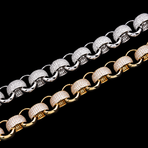 Best Selling 14K <b>Solid</b> Gold Customized Cuban Chain Trendy Hip Hop Design with Moissanite Diamond Main Stone for Engagement Gift - Product Image 4