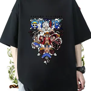 Camiseta de punto oversize estilo streetwear, personalizada con estampado, cuello en V, de spandex y poliéster, manga corta, informal, transpirable y ecológica para hombre. - Product Image 1
