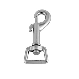 Mousqueton à déclenchement en alliage de zinc plaqué argent, robuste et durable, pour sangle de laisse de chien - Product Image 1
