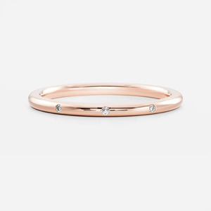 14k Solid Yellow Gold Diamond <b>Ring</b> Round Brilliant Lab Grown Diamond Band <b>Stacking</b> <b>Ring</b> Wedding Band Bridal Matching <b>Ring</b> - Product Image 4