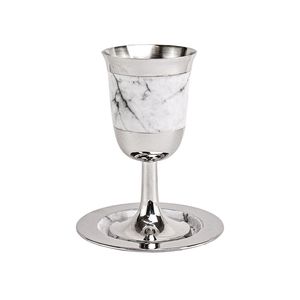 Coupe Kiddush en argent sterling martelé, faite à la main, écologique, avec soucoupe et plateau assortis, personnalisable, design artistique moderne pour - Product Image 6
