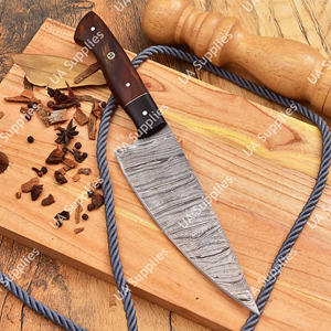 Couteau de chef léger, fait main, ambidextre, en acier Damas, 7 pouces, motif torsadé, manche en bois de rose naturel et G10 Micarta - Product Image 2