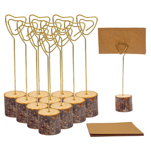 Wood Place <b>Card</b> Holder Heart Shape Mold Crafts For Restaurants <b>Table</b> Number Holder Stands Picture Photo Note Holder - Product Image 1
