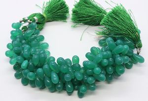 ลูกปัดหยดน้ำสีเขียวธรรมชาติ ออนิกซ์ เรียบเนียน ขนาด 6x9 มม. ลูกปัดพลอยออนิกซ์ทรงหยดน้ำ ความยาว 8 นิ้ว ลูกปัดรูปหยดน้ำสีเขียวธรรมชาติ - Product Image 6