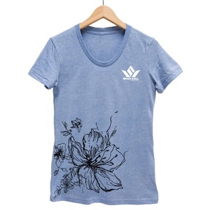 เสื้อยืดพิมพ์ลายดอกไม้สำหรับผู้หญิง แขนสั้น คอกลม ผ้าฝ้ายเจอร์ซีย์ ทรงเข้ารูป สไตล์ลำลอง สำหรับฤดูใบไม้ผลิและฤดูร้อน - Product Image 3