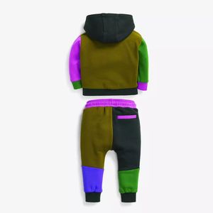 Ensemble sweat à capuche et pantalon color block pour bébés garçons, tenue en coton polaire pour nourrissons et tout-petits - Product Image 6