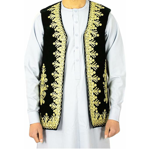 Vestido Afgano de Color Oscuro de Diseño Personalizado de Primera Calidad, Ropa Pashtun Balochi, Vestido Afgano Pathan Transpirable - Product Image 2
