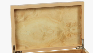 Caja de Joyería de Madera Hecha a Mano con Acabado Brillante, Chapa de Madera de Burl, Caja de Almacenamiento Rectangular Grande con Bisagras para Relojes - Product Image 4