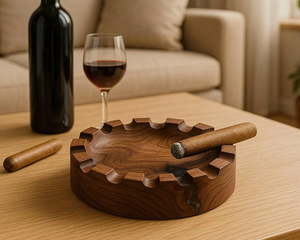 Cendrier en bois artisanal |   Cendrier en bois naturel |   Utilisation durable à la maison et au bureau - Product Image 2