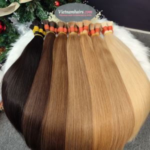 Extensiones de Cabello Virgen Vietnamita 100% Premium – Cabello Largo y Liso a Granel, Sin Químicos, Cutícula Completa, Colores Rubio Claro - Product Image 4