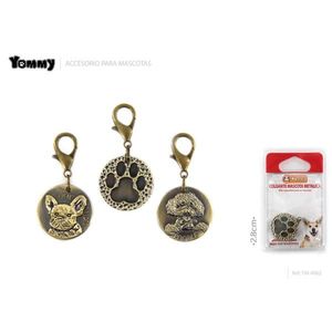 Etiqueta de Identificación Metálica para Mascotas Tommy, Accesorio para Collar de Perro o Gato, 4.3cm, Bañada en Bronce - Product Image 3