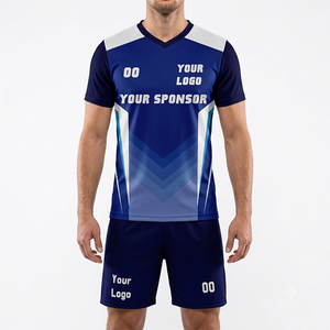 Ensemble de maillots de football personnalisés pour hommes, col en V, qualité supérieure, uniforme de football par sublimation, respirant, imperméable, séchage rapide, unisexe - Product Image 1