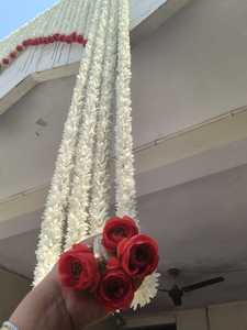 100 % Eco- Friendly White Fabric Toran For Main Door Entrance, Housewarming and Wedding decorative Bandarwar - Product Image 4