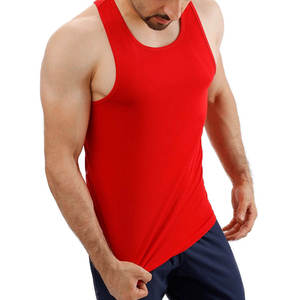 Débardeur pour homme en tricot uni rouge à col rond, décontracté, sans manches, pour le sport - Product Image 3