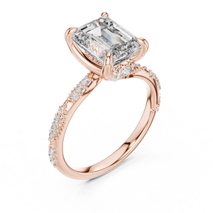 Vinson Project Exquisite Emerald Cut Moissanite Art Deco Engagement <b>Ring</b> Twisted Pave Band Rose Gold Plated <b>Stainless</b> <b>Steel</b> <b>Ring</b> - Product Image 4