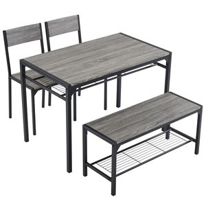 Set da 4 Pezzi Regolabile per Cucina e Bar, Tavolo in PU con 2 Sedie e Panca, Ideale per Spazi Piccoli - Product Image 1