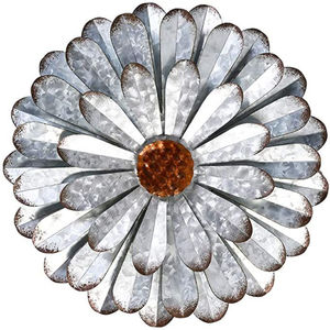 Decoración de Pared para Sala de Estar, Arte de Pared de Metal Galvanizado con Diseño de Flores, Arte de Pared Moderno para Decoración de Habitaciones de Invitados - Product Image 6