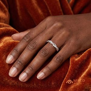 Anillo de Plata de Ley 925 con Moissanita Trenzada, Anillo de Boda con Diamantes, Joyería Fina, Anillo de Eternidad para Mujer - Product Image 5