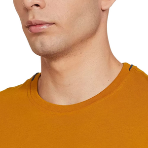 Men Mustard Orange Plain T Shirt Classic Casual Crew Neck <b>Short</b> <b>Sleeve</b> Lightweight Summer Everyday Wear Soft Comfort Fit Tee - Product Image 4