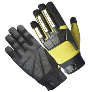Gants de sécurité pour mécaniciens en cuir synthétique renforcé TPR, avec manchette en néoprène, respirants, laminés en spandex - Product Image 1