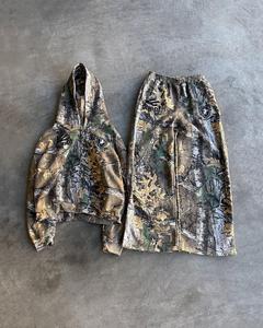 Survêtement camouflage forestier personnalisé de haute qualité, vente en gros, sweat à capuche zippé avec pantalon de survêtement décontracté assorti - Product Image 1
