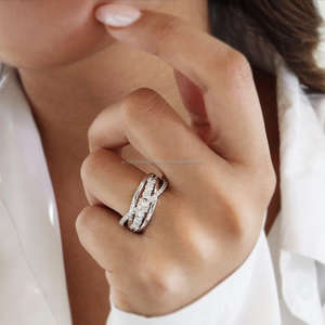 IGI/GIA Lab Grown Cut Diamond Vintage 14K Amarillo Boda/Anillo de compromiso Unisex Party-Worthy Anniversary Fine White Gold Ring - Product Image 4