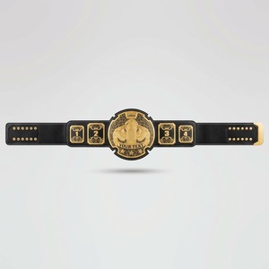 Ceinture de championnat de lutte personnalisée, design aile dorée, plaques métalliques noires quatre faces, plaques numérotées de 2 mm/4 mm d'épaisseur, lutte centrale - Product Image 1