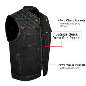 Chaleco de Motocicleta de Cuero Genuino de Grano Completo Personalizable para Hombre, Transpirable, Resistente al Viento, Impermeable, de Secado Rápido, Talla Grande - Product Image 3