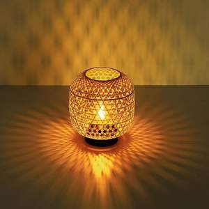 Lámpara de Mesa de Bambú Premium con Base Sólida y Distribución de Luz Equilibrada para Interiores - Product Image 4