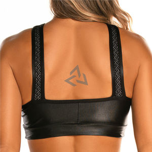 สปอร์ตบราไร้ตะเข็บแบบครอป รุ่นใหม่ล่าสุด แฟชั่นผู้หญิง รองรับระดับปานกลาง ช่วงคอและไหล่ ดีไซน์เปิดหลัง เสื้อครอปท็อปสำหรับออกกำลังกาย - Product Image 3