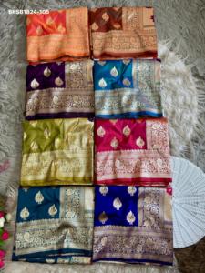 Collection Premium de Sarees en Soie Paithani avec Motif Paon, Bordure et Pallu Zari Butta & Meena Paithani - Achats en Ligne en Inde - Product Image 6