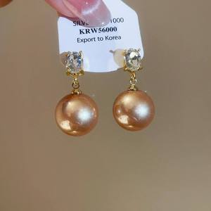 AMBER JEWELS Classic Rose Gold Plated <b>Pearl</b> <b>Earrings</b> with Oval Cut <b>Diamond</b> Unisex Luxury Everyday Wear Jewelry IGI Certified - Product Image 4