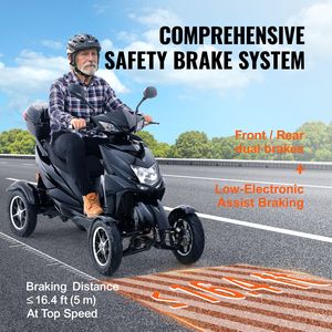 Scooter de Movilidad Todoterreno de 4 Ruedas de Alta Resistencia para Adultos Mayores, Capacidad de 450 lb, Alcance de 40 Millas, 500 W, 3 Velocidades, Largo Alcance - Product Image 6