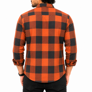 Camisas de Franela a Cuadros de Algodón para Hombre, Manga Larga, Diseño Personalizado al por Mayor - Product Image 2