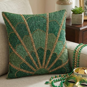 Housses de coussin en coton de luxe faites à la main, motif citrouille perlé, broderie complexe, pour canapé, lit, salon, hôtels, vente en gros - Product Image 2