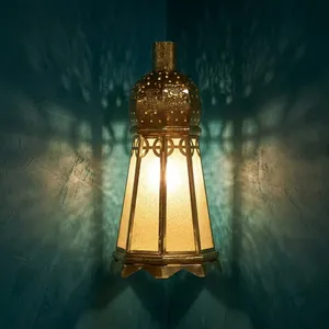 Vintage <b>Iron</b> and Glass Hanging Lantern with Decorative Moroccan Design Ambient Pendant Lighting for Home Garden Patio Elegant - Product Image 2