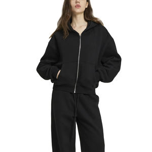 Sudadera con capucha y cremallera personalizada con logo, de felpa francesa gruesa, oversize, 400 500 600 g/m², estilo cropped y boxy, para hombre y mujer - Product Image 4