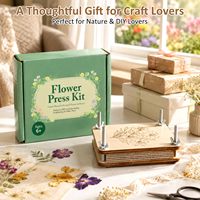 Kit de presse à fleurs DIY, outil de pressage de plantes en bois pour enfants et adultes, art botanique, cadeau artisanal, fournitures d'artisanat