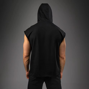 Chaleco Deportivo Personalizado para Hombre, para Entrenamiento de Verano, Negro, Antiarrugas, Antiretráctil, Tejido Transpirable, con Capucha, Sin Mangas, para Muay Thai - Product Image 3