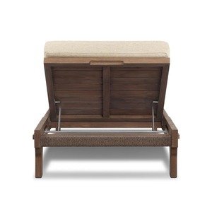 Tumbona de Madera de Teca Hecha a Mano para Exteriores con Respaldo Reclinable y Cojín Confortable, Silla de Descanso para Uso en Resorts, Hoteles y Jardines - Product Image 5