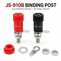 Connecteur industriel de borne de machine à souder à montage sur panneau M4, type banane 4 mm JS-910B, rouge et noir, en stock