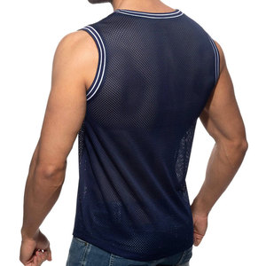 Nuevo diseño de alta calidad, camiseta sin mangas con cuello en V de malla, diseño personalizado para culturismo, ajuste slim, venta al por mayor para hombres. - Product Image 6