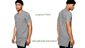 Camiseta de Punto Ligera para Hombre, Diseño de Cuello Redondo con Aberturas Laterales, Talla Grande, Sostenible - Product Image 2