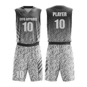 Uniforme de Baloncesto Sublimado EFFO APPAREL, Conjunto sin Mangas con Cuello en V, Absorbente de Humedad, Estampado Azul, Ropa Deportiva Unisex para Adultos - Product Image 5