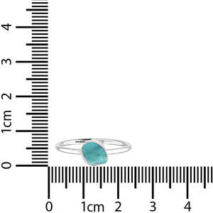 Anillo Minimalista de Plata 925 con Turquesa, Engaste de Bisel, Forma Geométrica, Unisex, para Uso Diario - Product Image 3